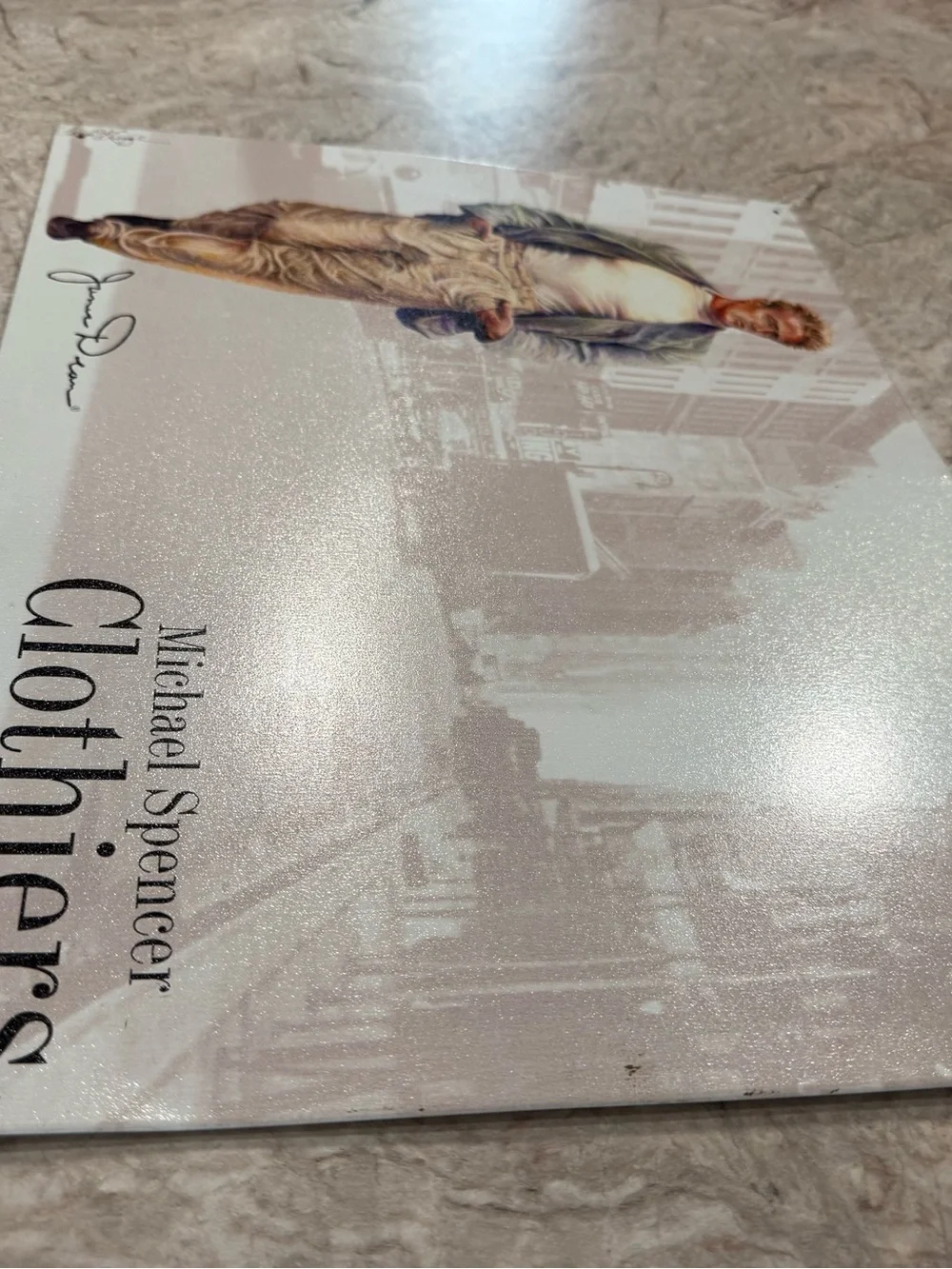 Vintage James Dean Metal Tin Sign 1982 Michael Spencer Clothiers NYC Art 16x12.5